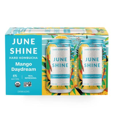 JuneShine Mango Daydream Hard Kombucha, 6pk, 12oz Can